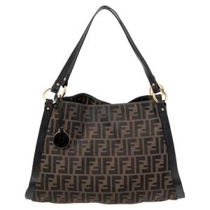 Pre Owned Fendi Tobacco Zucca Canvas and Leather Chef Shopping Tote
