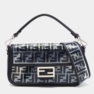 Fendi Black Zucca PVC and Leather Crossbody Bag