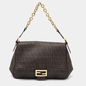 Pre Owned Fendi Brown Zucca Coated Canvas Big Mama Forever Shoulder Bag