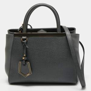 Pre Owned Fendi Grey Leather Petite Sac 2jours Tote