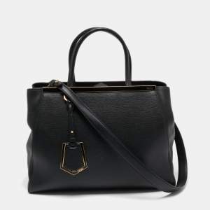 Fendi Black Leather Medium 2Jours Tote