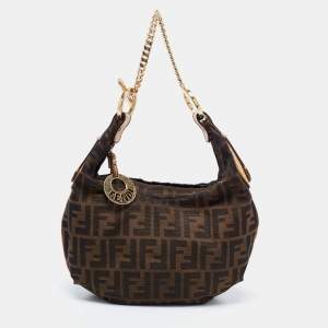Pre Owned Fendi  Brown Zucca Canvas Shoulder Bag