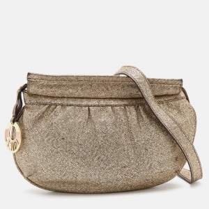 Pre Owned Fendi Gold Leather Crossbody Bag