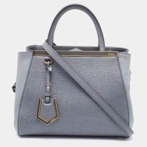 Pre Owned Fendi Grey Leather Petite Sac 2Jours Tote