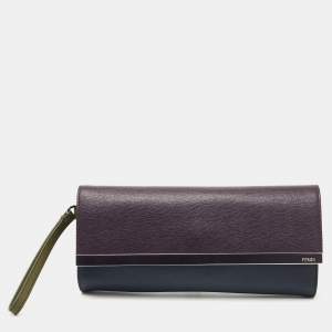 Pre Owned Fendi Multicolor Leather Rush Wristlet Clutch