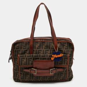 Fendi Brown/Tobacco Zucca Canvas Pocket Laptop Bag