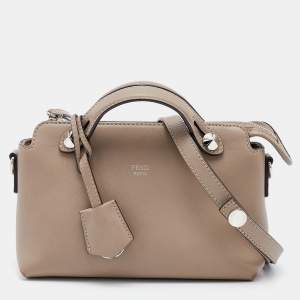 Pre Owned Fendi Beige Leather Micro By The Way Crossbody Bag