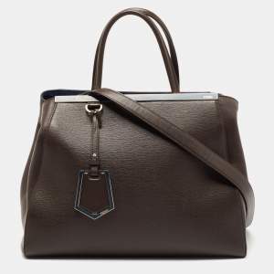 Fendi Brown Leather Medium 2Jours Tote 