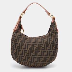 Fendi Tobacco/Pink Zucca Canvas and Leather Medium Chef Hobo