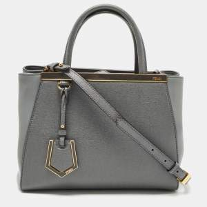 Fendi Grey Leather Petite 2Jours Tote