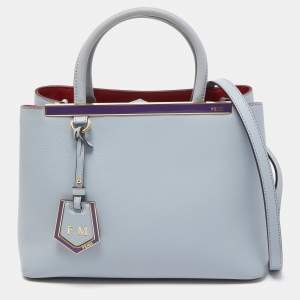 Fendi Blue Leather Small 2Jours Tote