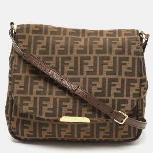 Fendi Tobacco Zucca Canvas Flap Crossbody Bag