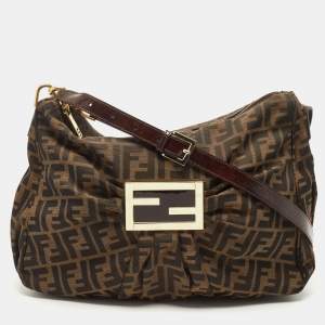 Pre Owned Fendi Tobacco Zucca Canvas Mia Shoulder Bag