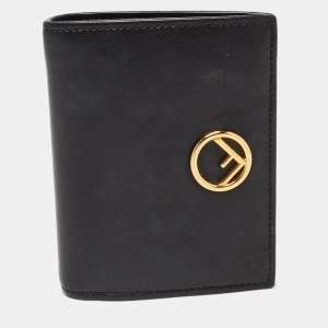Pre Owned Fendi Black Leather F is Fendi Bifold Wallet