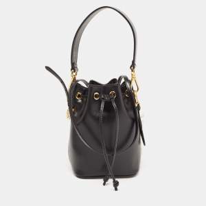 Fendi Black Leather Mini Mon Tresor Bucket Bag