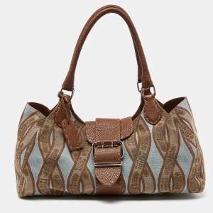 Pre Owned Fendi Tri Color Selleria Canvas and Leather Shoulder Bag