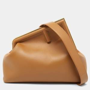 Pre Owned Fendi Brown Leather Medium Fendi First Shoulder Bag