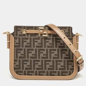 Fendi Brown/Tobacco Zucca Canvas and Leather Touch Shoulder Bag
