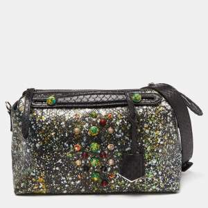 Fendi Multicolor Python Medium Studded By The Way Boston Bag