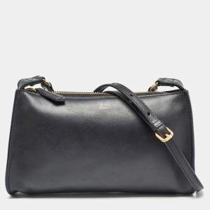 Pre Owned Fendi Black Leather Pochette Crossbody Bag