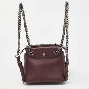 Fendi Burgundy Leather Back to School Backpack