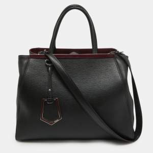 Fendi Black Leather Medium 2Jours Tote