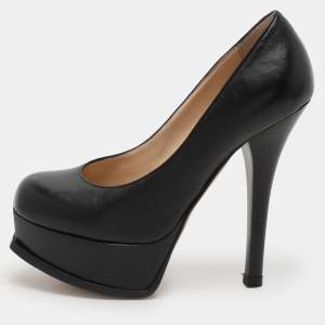Fendi Black Leather Fendista Platform Pumps Size 35.5