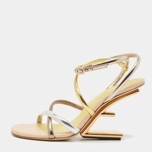 Fendi Metallic Multicolor Leather Fendi First Strappy Sandals Size 36