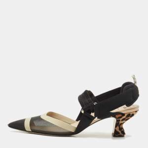 Pre Owned Fendi Multicolor Calf Hair and Leather Colibri Pumps Size 41.5