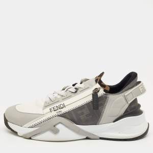 Pre Owned Fendi Multicolor Suede and Mesh Flow Low Top Sneakers Size 40