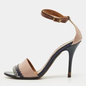مملوكة مسبقًا Fendi Size 35.5 Multicolor Leather Ankle Strap Sandals