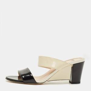 مملوكة مسبقًا Fendi Size 37 Tricolor Patent Leather Wedge Sandals