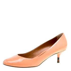 Pre Owned Fendi Peach Patent Leather Pumps Size 40