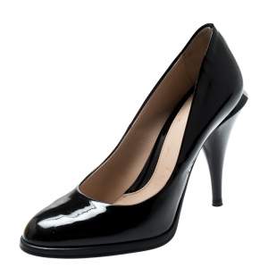 Pre Owned Fendi Black Patent Leather Pumps Size 35