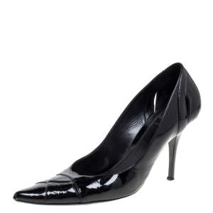مملوكة مسبقًا Fendi Black Patent Leather Pointed Toe Pumps Size 38