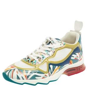 Pre Owned Fendi Multicolor Mesh And Leather Ffast Low Top Sneakers Size 38.5