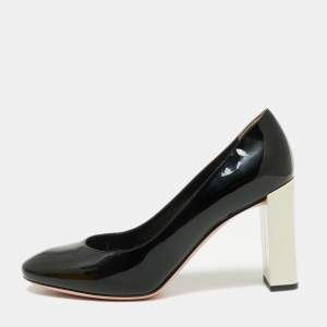Pre Owned Fendi Black Patent Leather Eloise Pumps Size 38