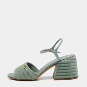 Pre Owned Fendi Green Suede and Jelly Promenade Sandals Size 41