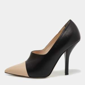 Fendi Black/Beige Leather Pointed Toe Pumps Size 40