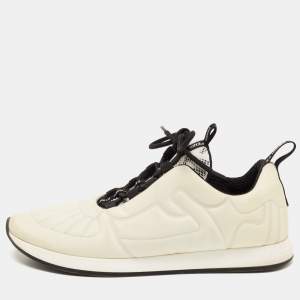 Pre Owned Fendi White Nylon FFreedom Low Top Sneakers Size 37.5