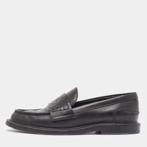 Fendi Black Leather Slip On Loafers Size 36