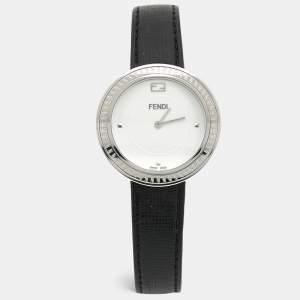 Fendi White Stainless Steel Leather My Way 35000M Women's Wristwatch 36 mm