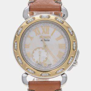 Pre Owned Fendi Selleria 8100M Quartz Diamond Women's Wristwatch 37 mm