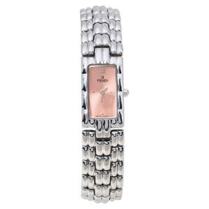 Pre Owned Fendi Salmon Stainless Steel 660L Women's Wristwatch 14 mm