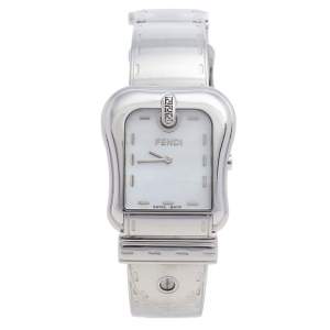 Pre Owned Fendi Mother Of Pearl Stainless Steel B.Fendi 3800G Women's Wristwatch 33 mm