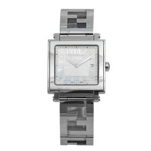 Pre Owned Fendi Mother of Pearl Stainless Steel Quadro 60500G Women's Wristwatch 33 mm 