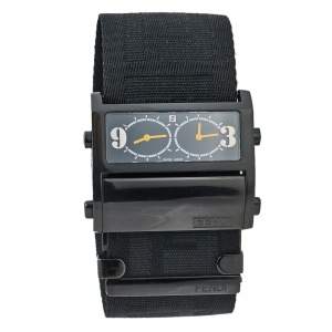 Fendi Black Ion-Plated Stainless Steel Canvas Zip Code 1170G Women's Wristwatch 45.50 mm