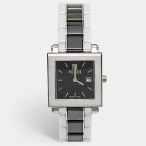 Fendi Black Ceramic Stainless Steel 6200G Women's Wristwatch 30 mm