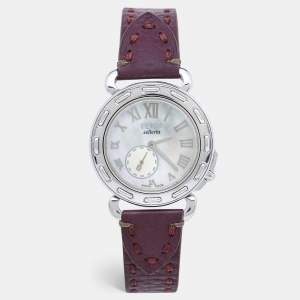 Fendi Mother of Pearl Leather Stainless Steel Selleria 8100M Women's Wristwatch 37 mm 