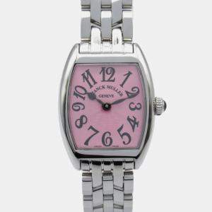 Franck Muller Pink Stainless Steel Curvex Quartz Women's Wristwatch 23 mm